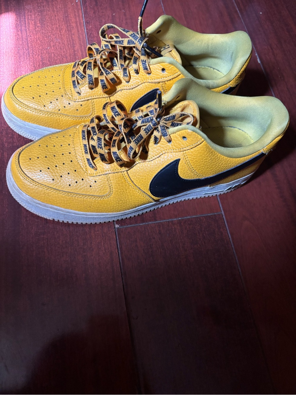 Nike Kids Yellow Sneakers with Black Swoosh